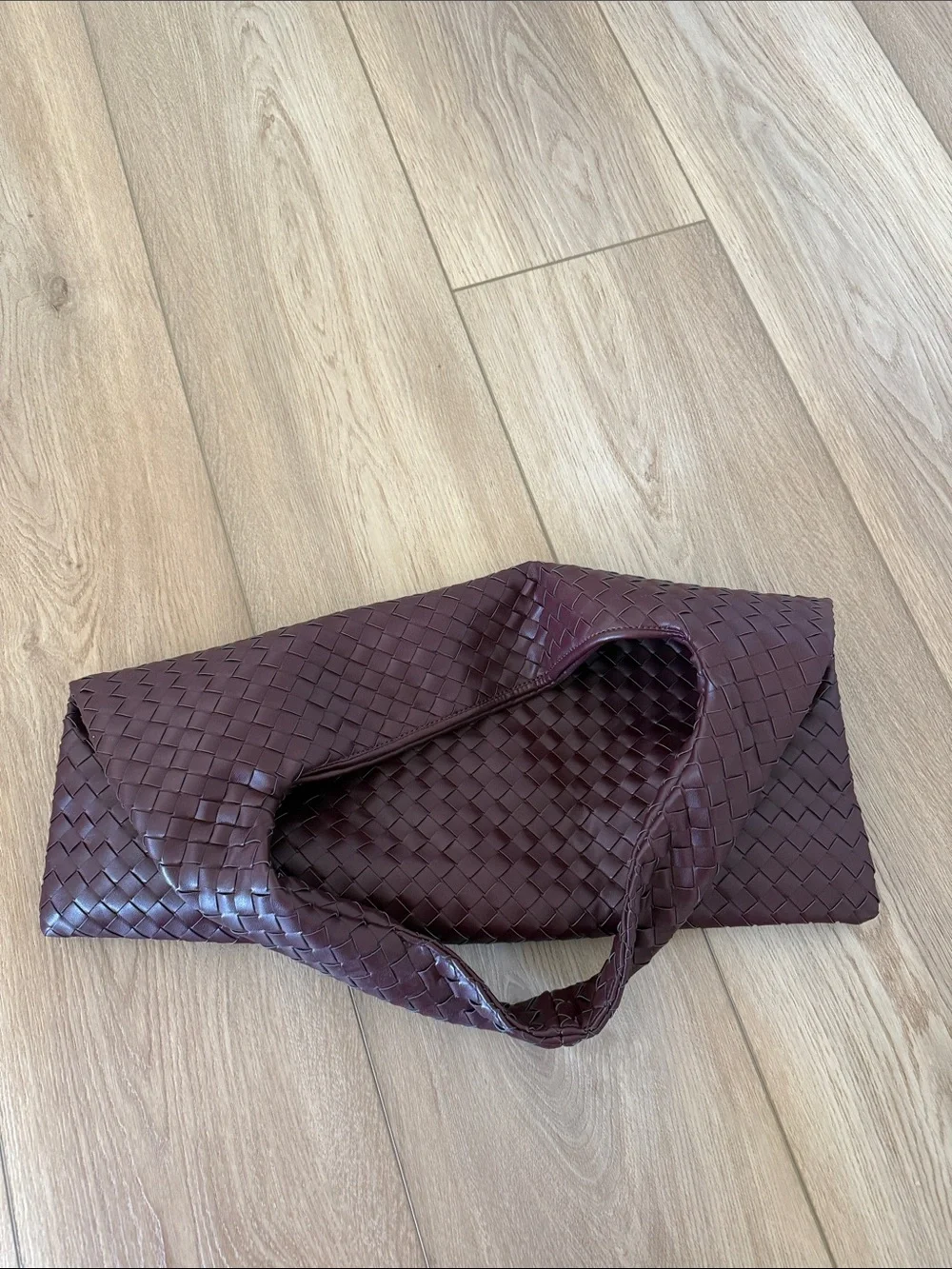 Anthropologie Woven Shoulder Bag in Burgundy